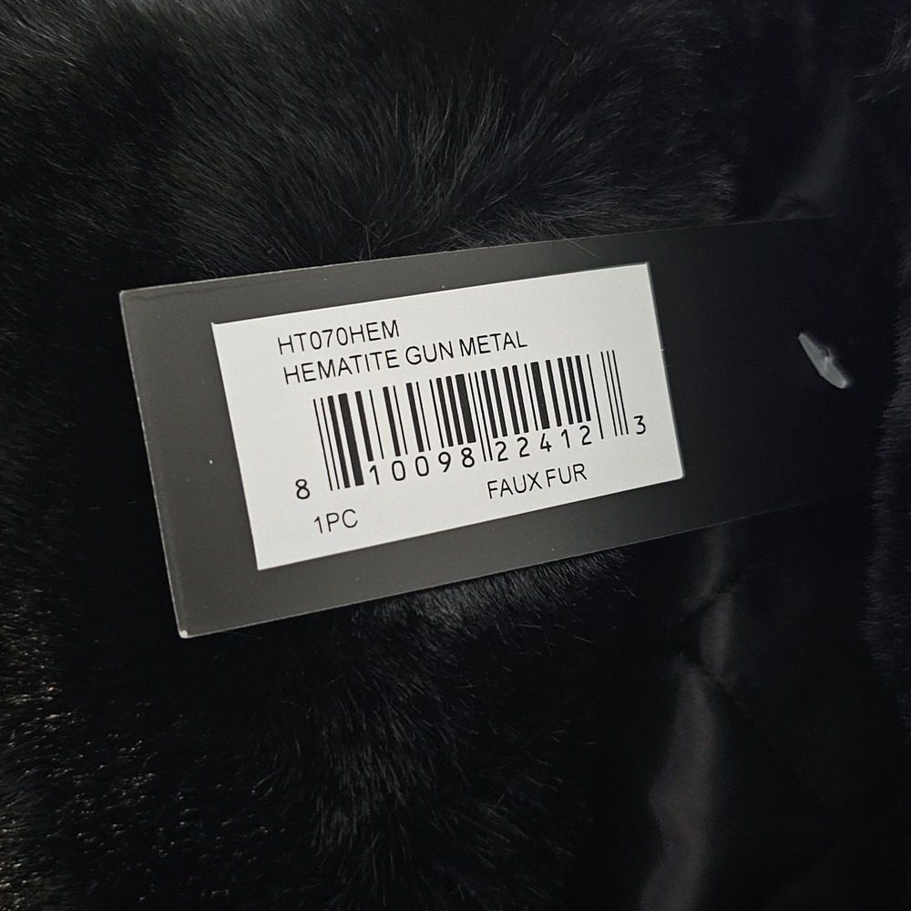 Marcus Adler Metallic Faux Fur Trapper Hat Hematite Gunmetal One Size - Picture 7 of 7